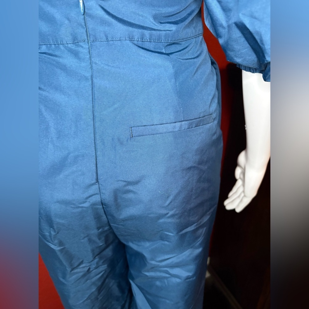 Self-Portrait Blue Taffeta Strapless Jumpsuit. Size 2 - Picture 6 of 12